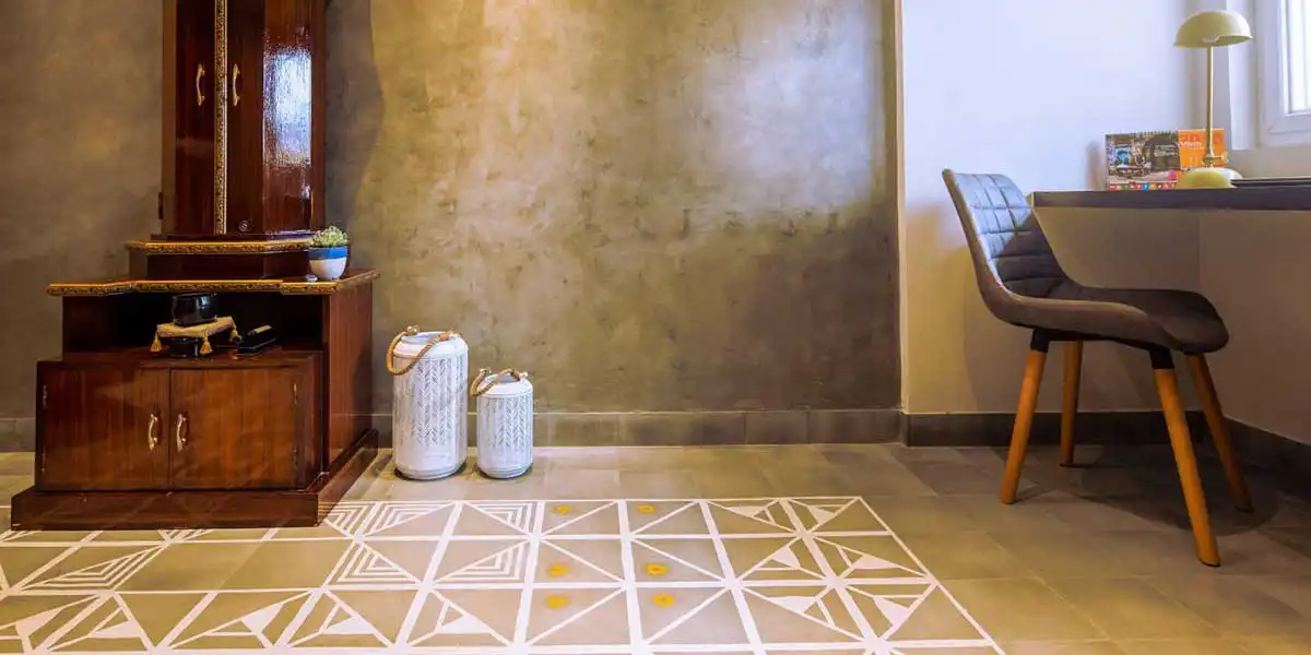  Beautiful Dash Dash Dot tiles enhancing the ambiance of a room.
 