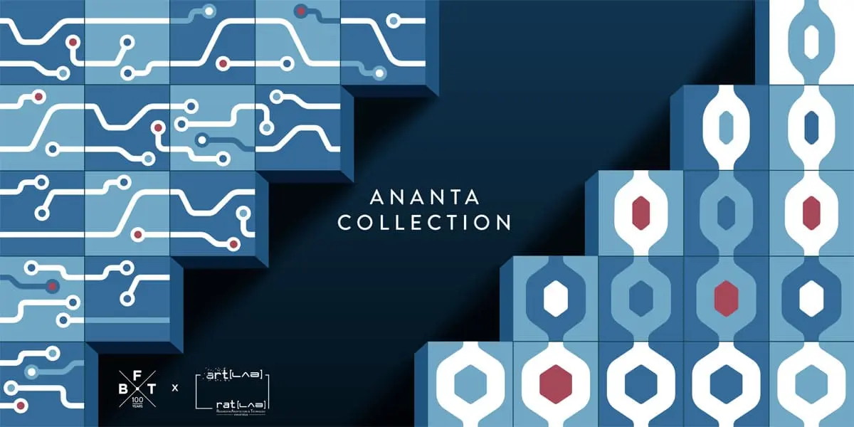 Decorative image showcasing patterns from the Ananta Collection designer tiles