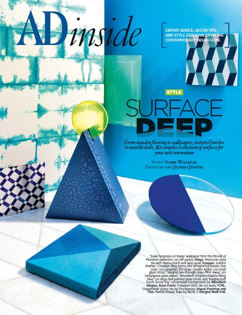 Architectural Digest India: Surface Deep May-June 2016